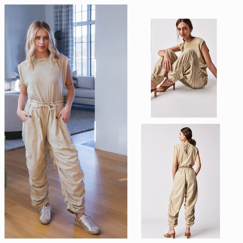 Free People Tan Jumpsuit